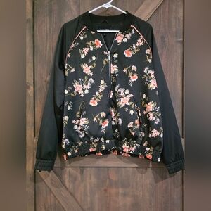 OuterEdge Floral Zip Up Lightweight Jacket Size 2x